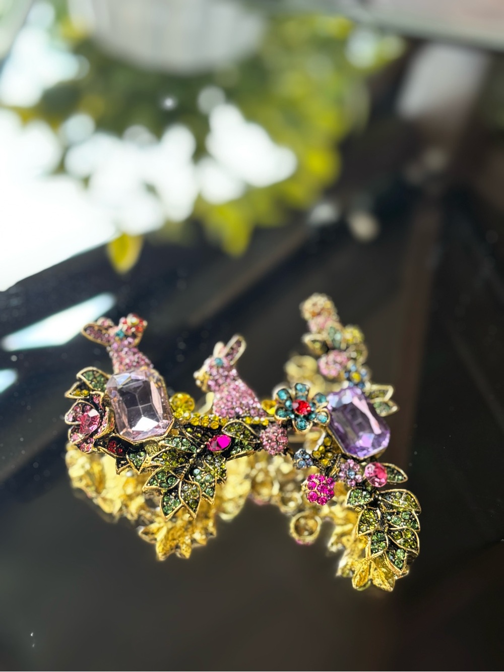 Easter-themed spring bunny brooch